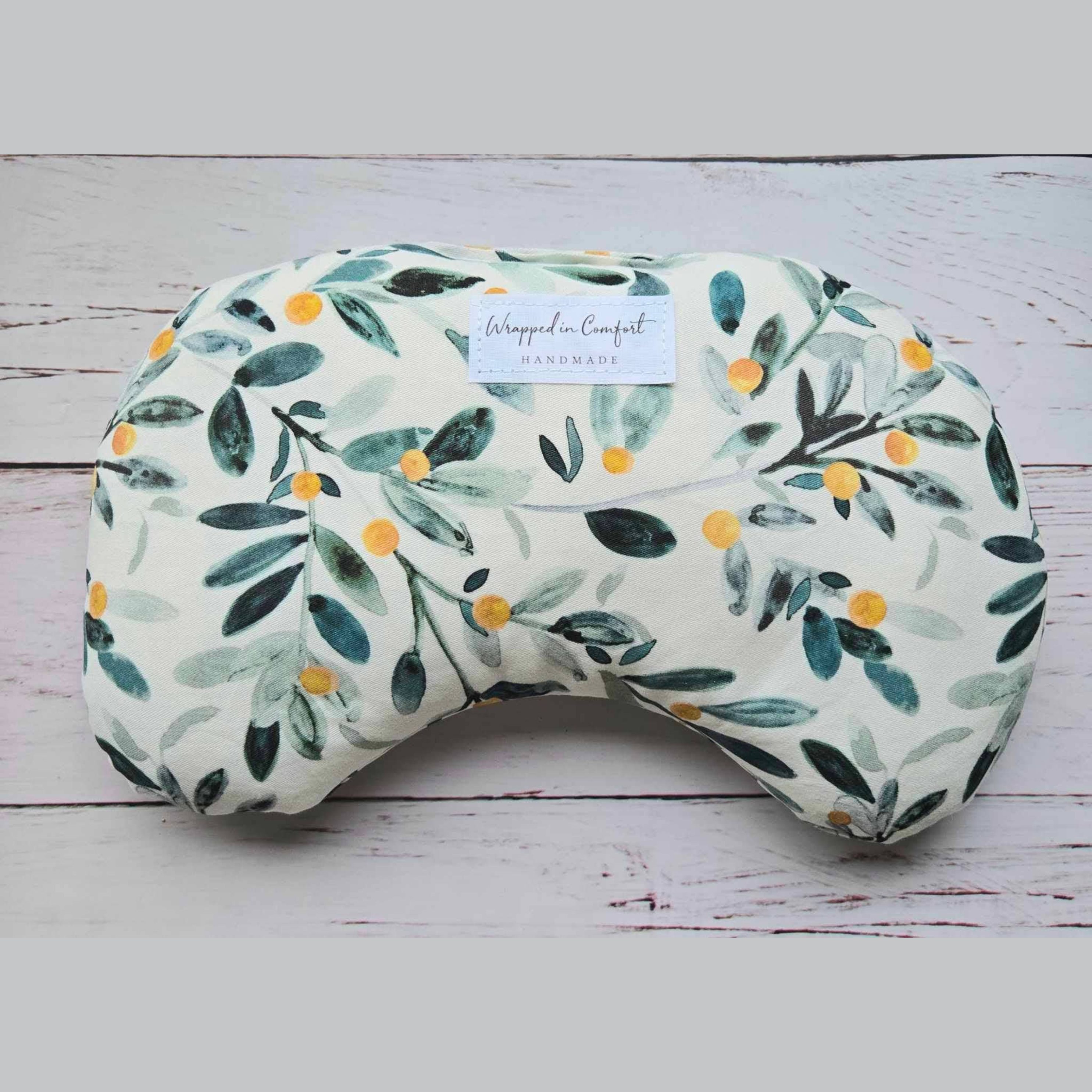 Bean Shaped Heating Pad Floral White