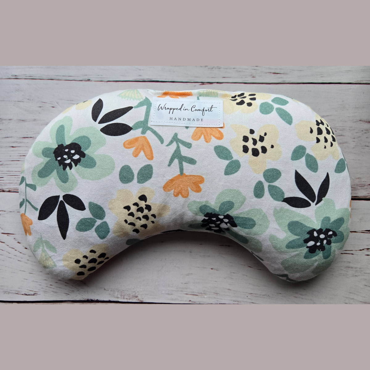 Bean Shaped Heating Pad Fun Floral