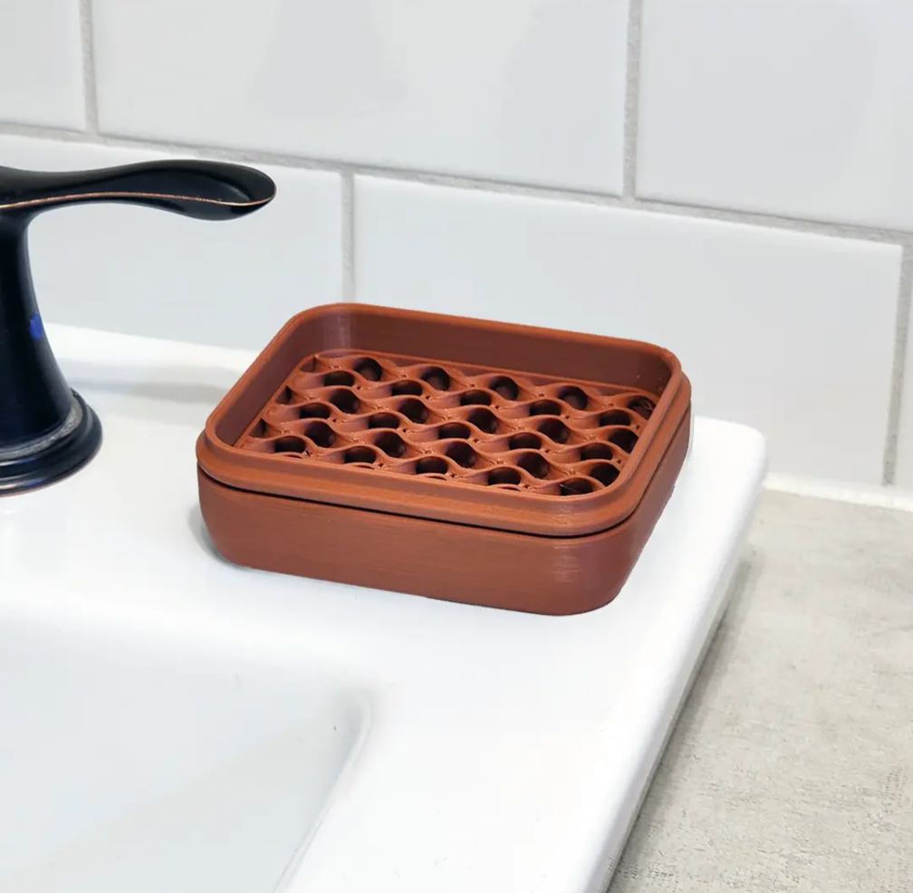 The Rogerie Square Soap Case Redwood