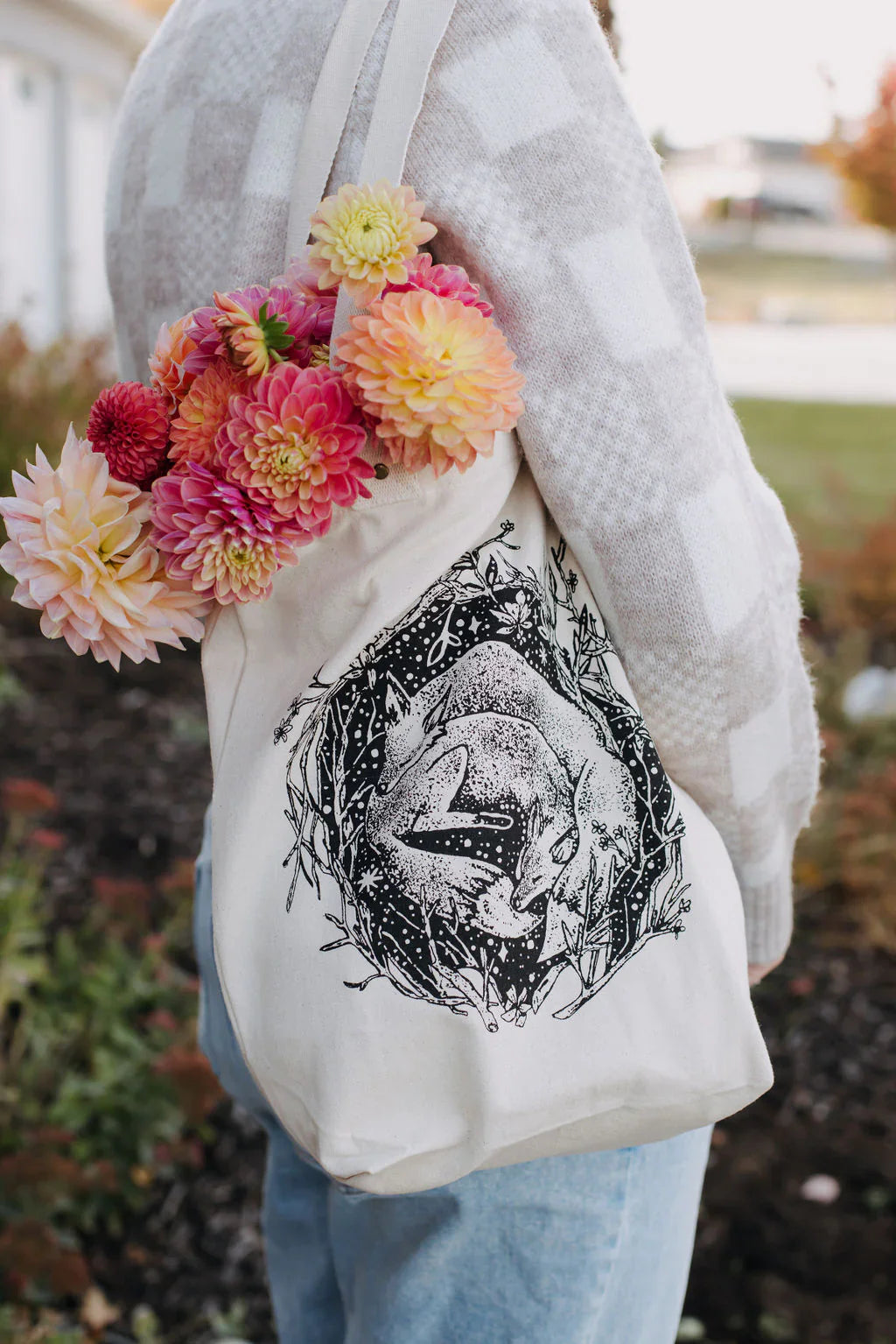 Tote Bag Organic Sleeping Fox