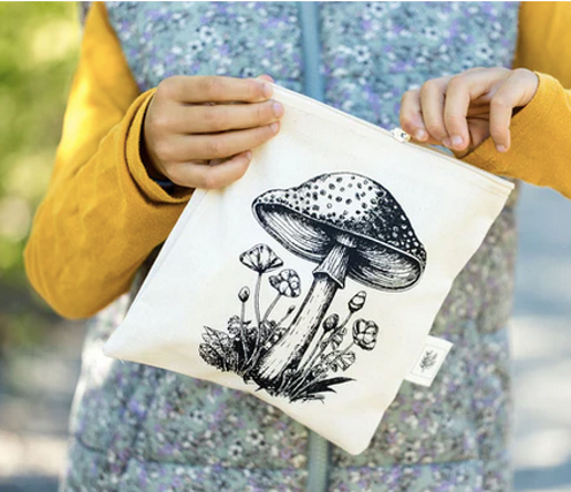 Cloth Snack Bags (Lined) - Mushroom