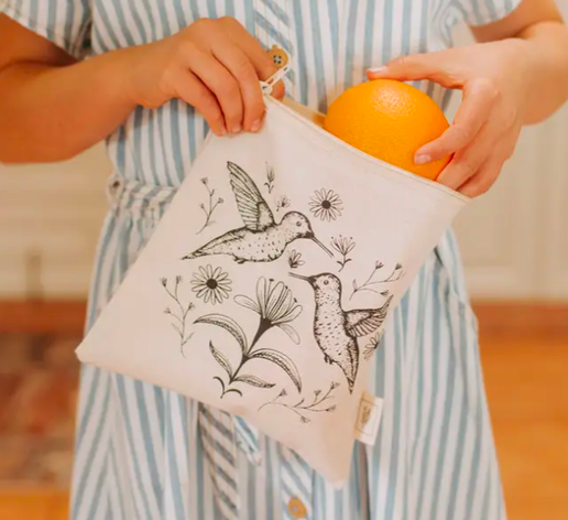 Cloth Snack Bags (Lined) - Humming Bird