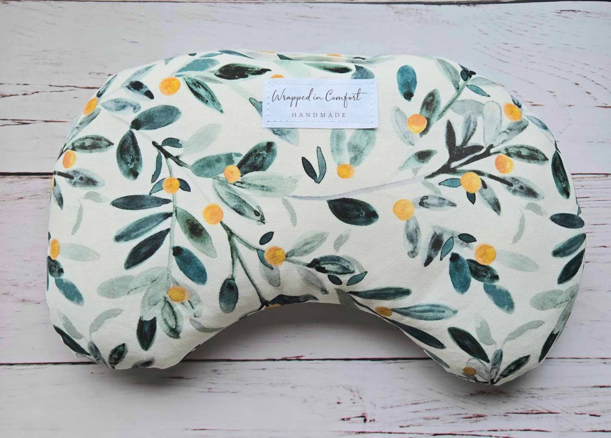 Bean Shaped Heating Pad Floral White