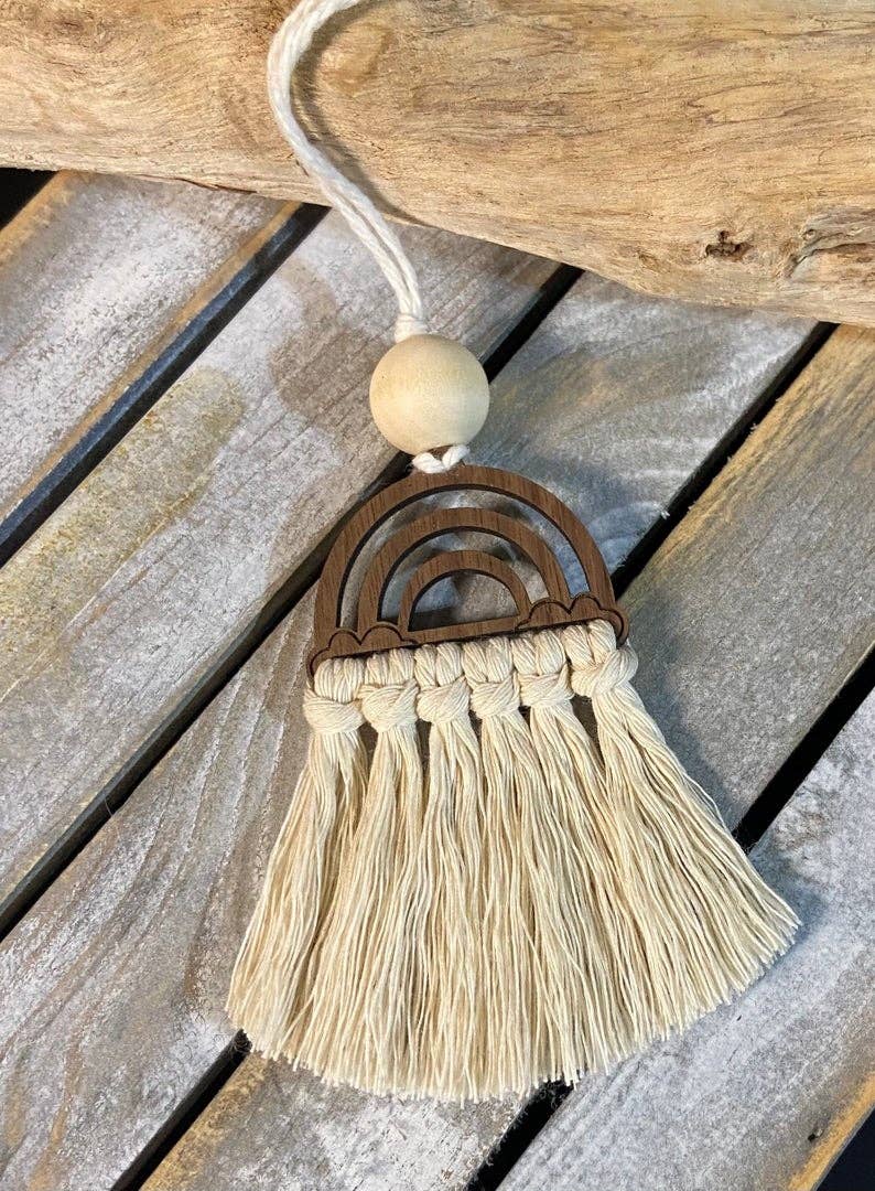Macrame Car Diffuser Rainbow