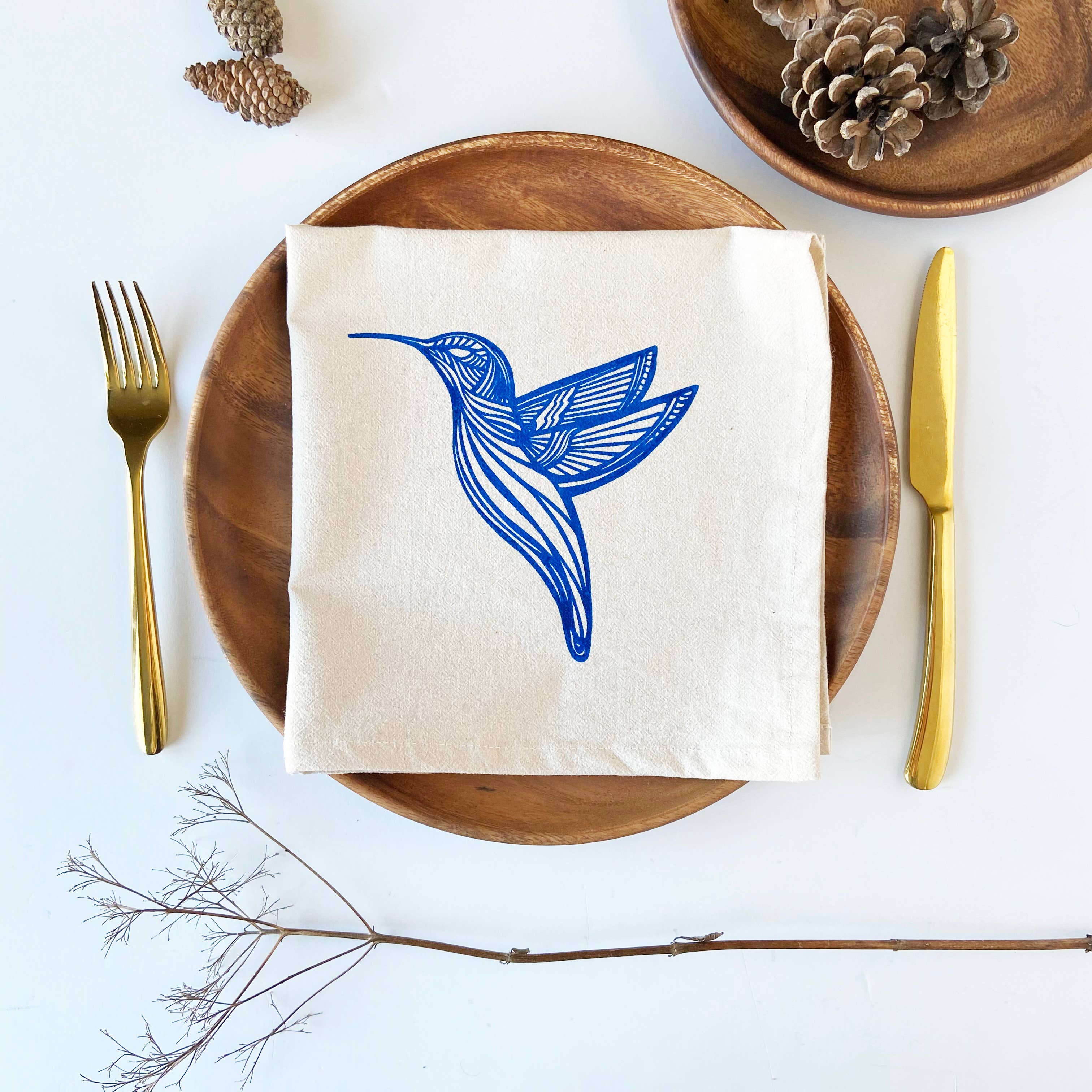 HAVYN Napkin Set Blue Hummingbird