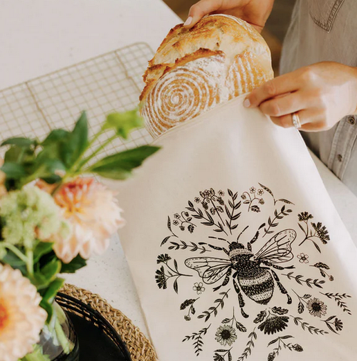 Cloth Lined Bread Bag Mushroom