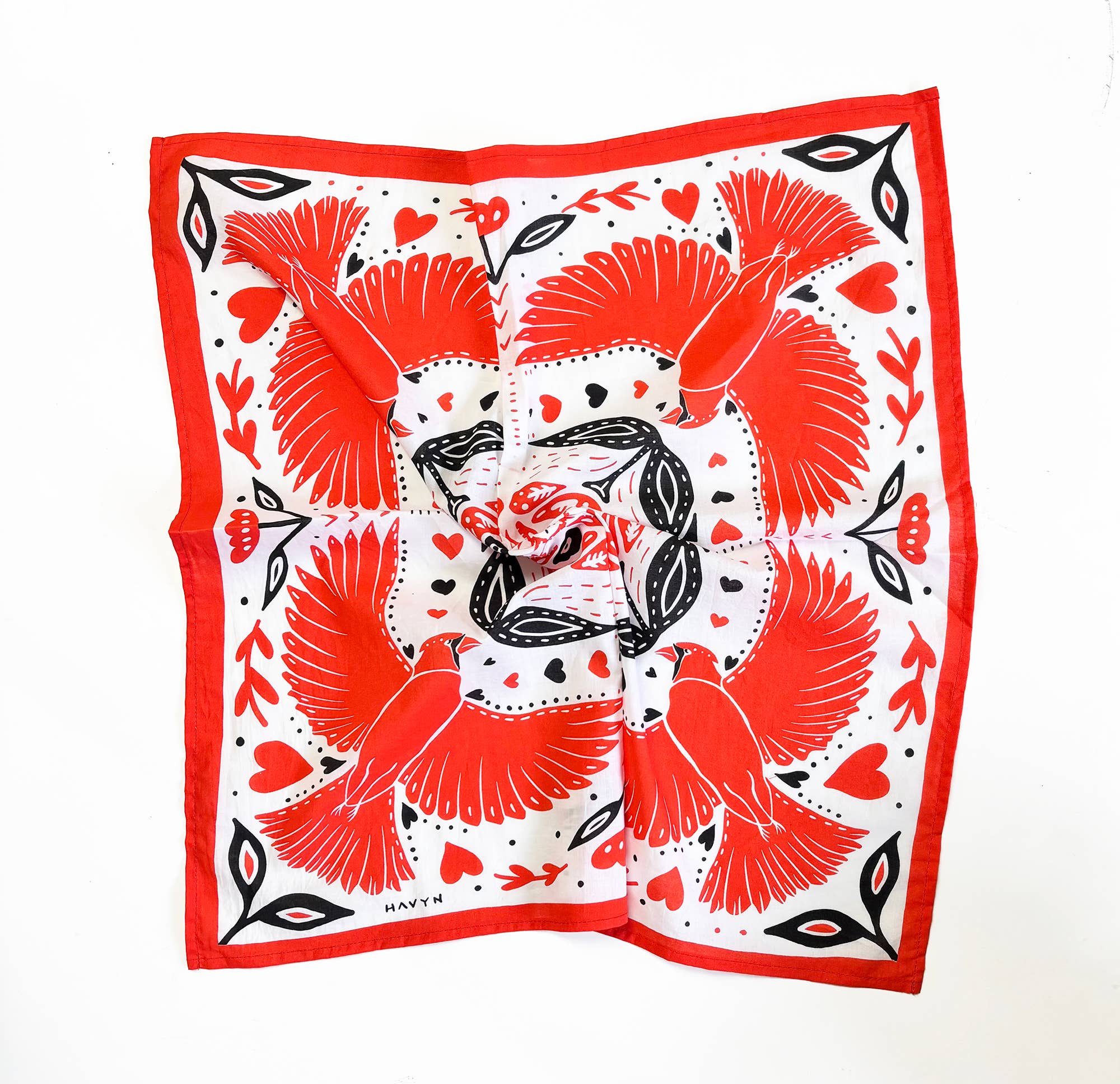 Cardinals and Tulips Bandana
