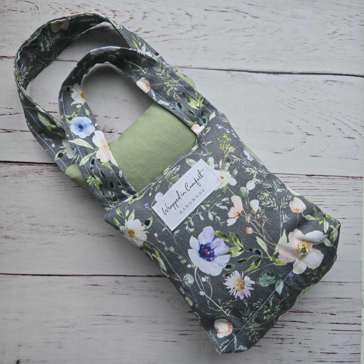 Heating Pad + Neck Wrap Grey Floral