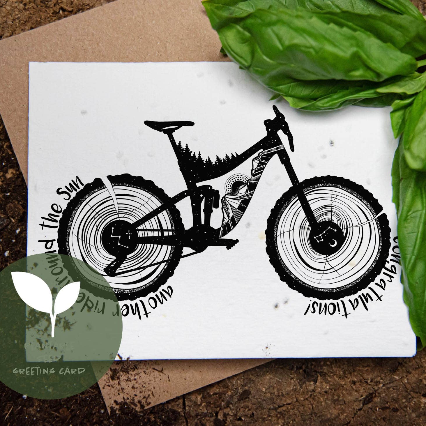 Plantable Basil Seed Card; Another Ride Around the Sun