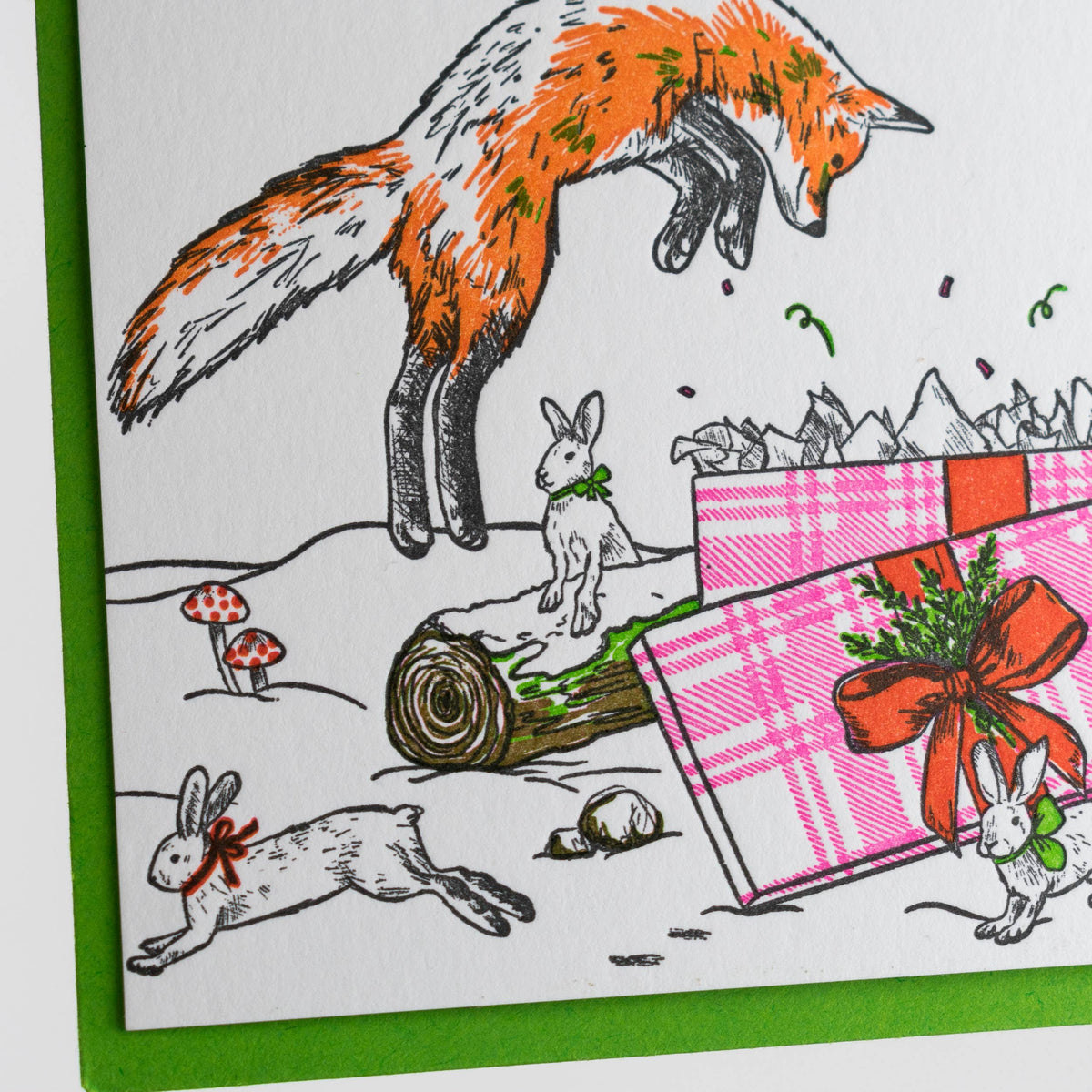 Foxes Christmas Morning Card