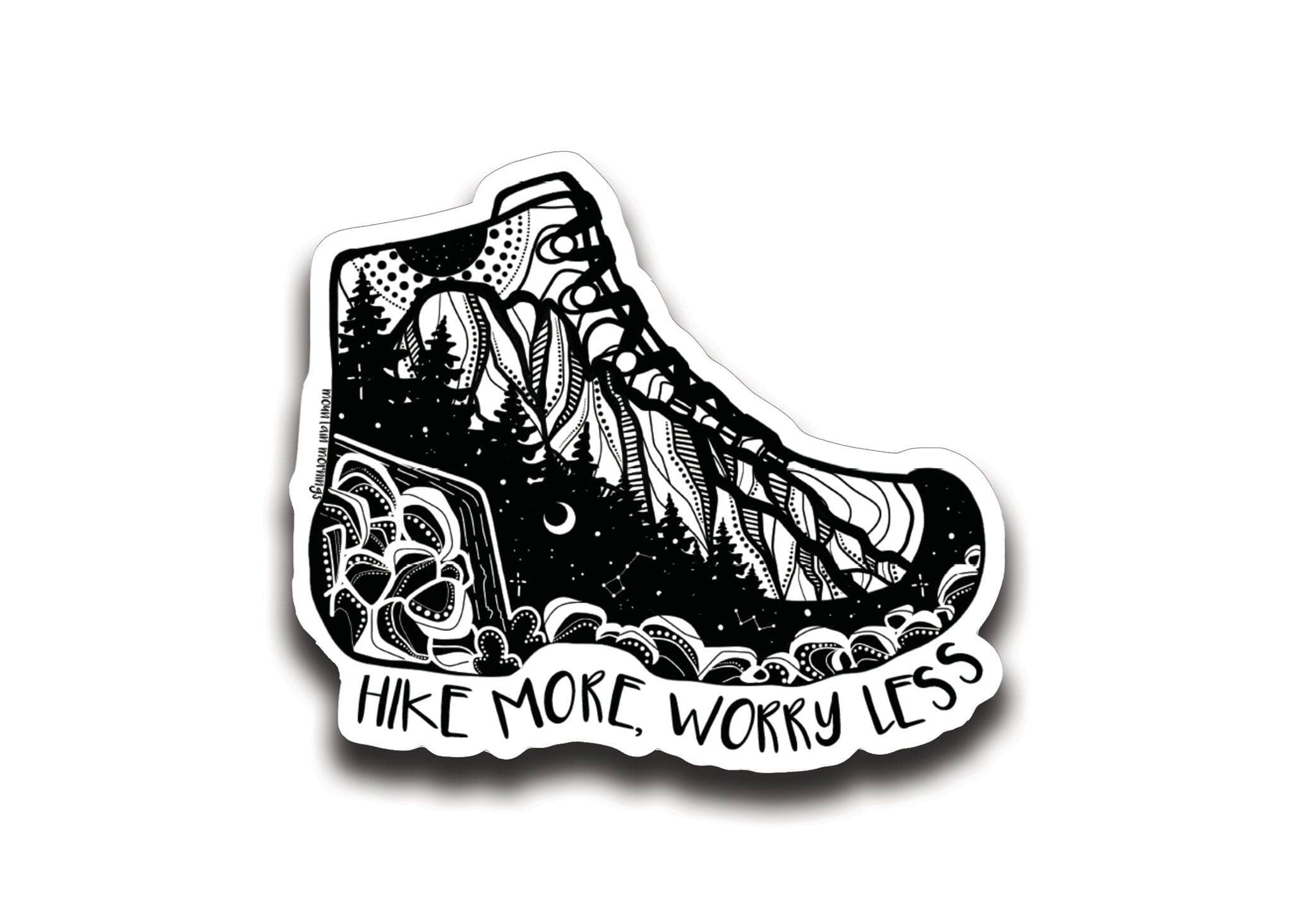 Hike More, Worry Less Sticker