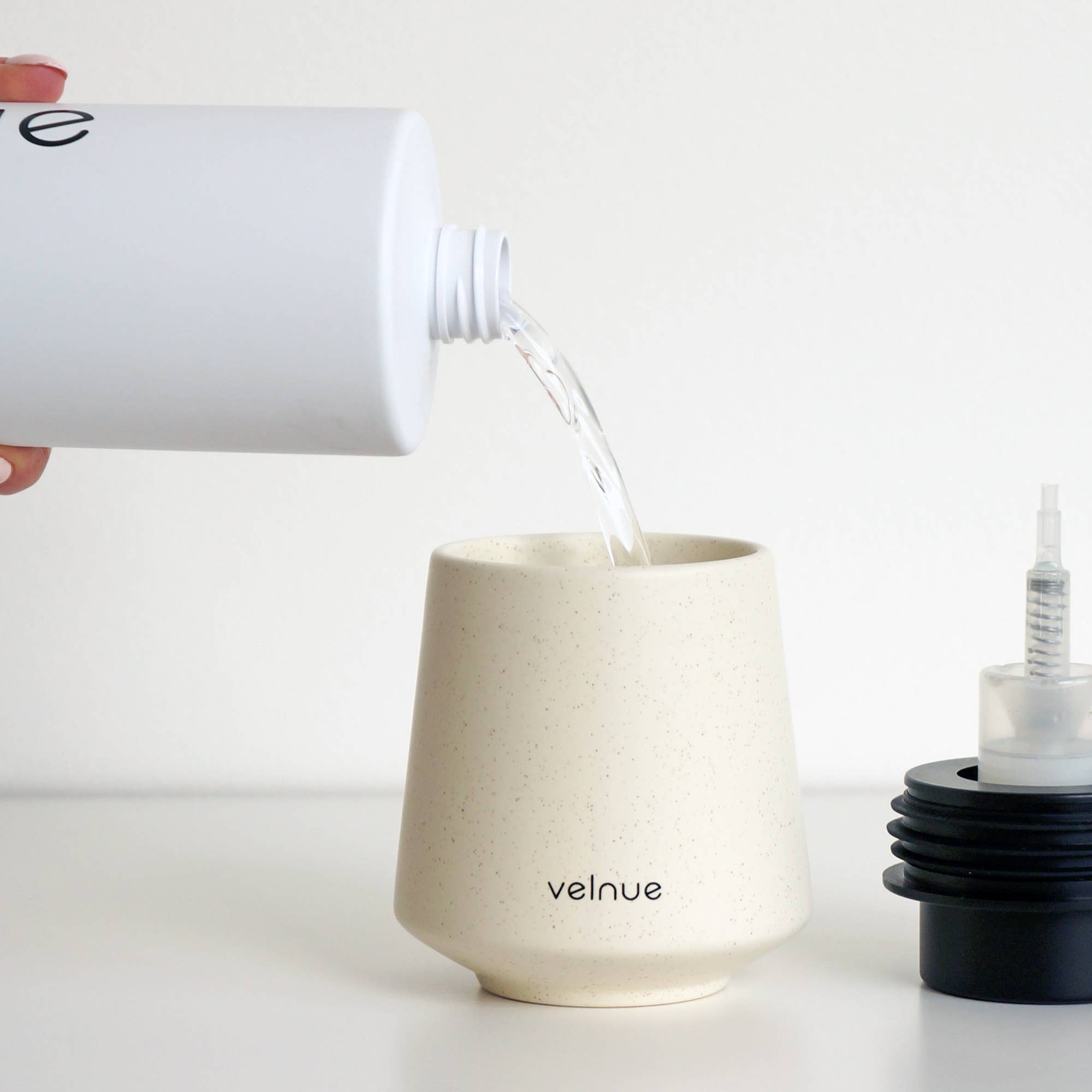 VELNUE Foaming Ceramic Hand Soap + Sanitizer Dispenser Eggshell