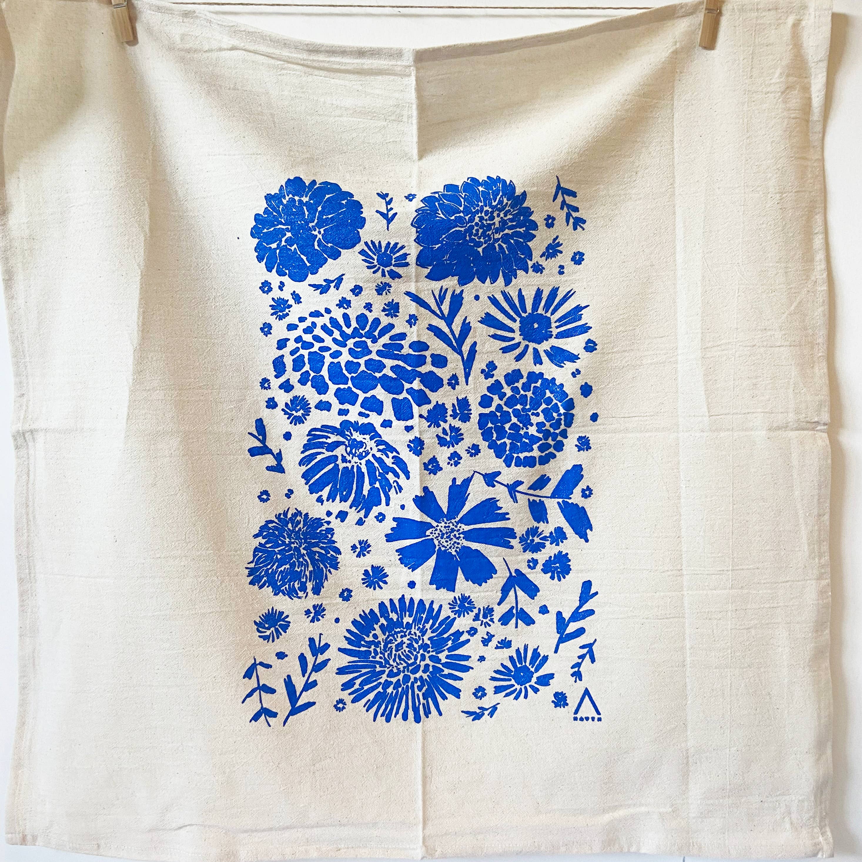 HAVYN Organic Tea Towel Flower Blue