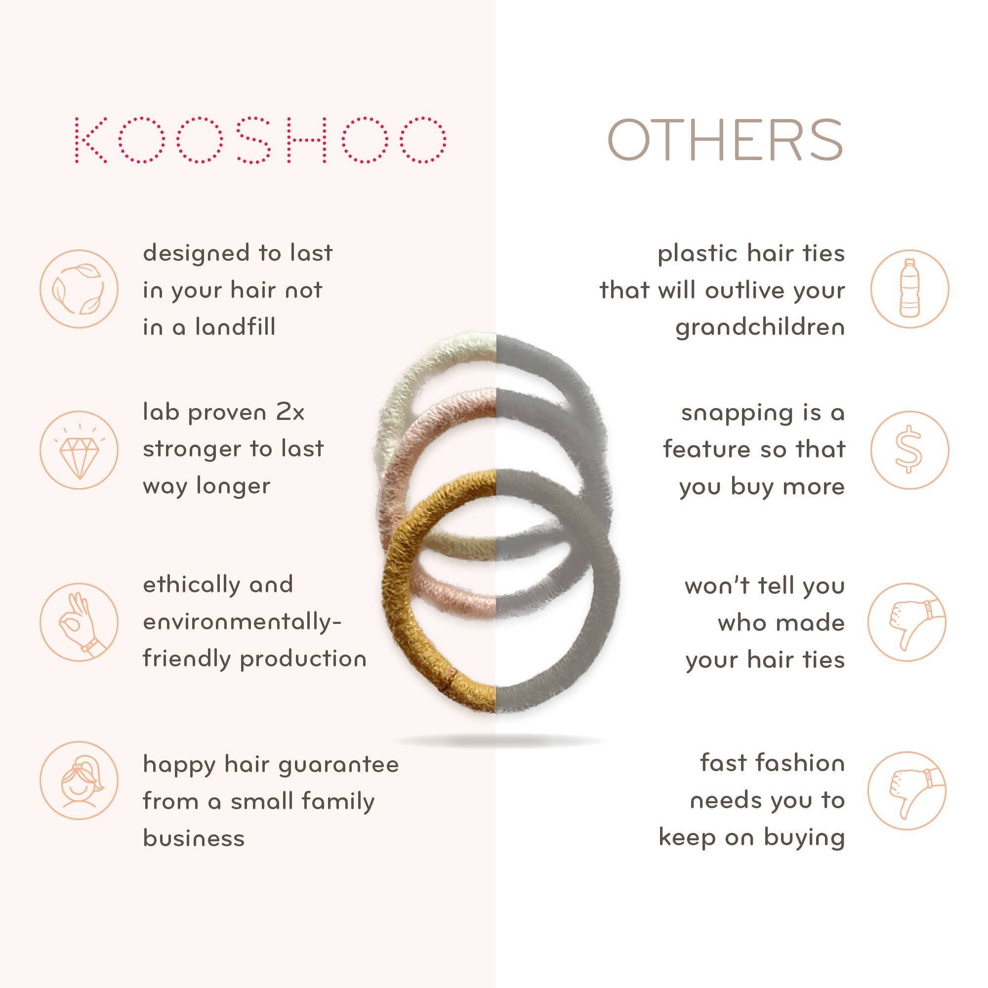 KOOSHOO Hair Ties - Mini 12-pack Dark Hues