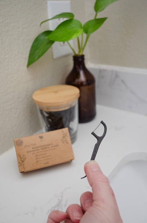 Charcoal Dental Floss Picks