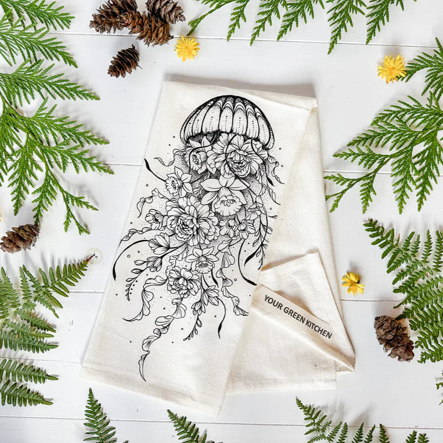 Organic Tea Towel Jellyfish
