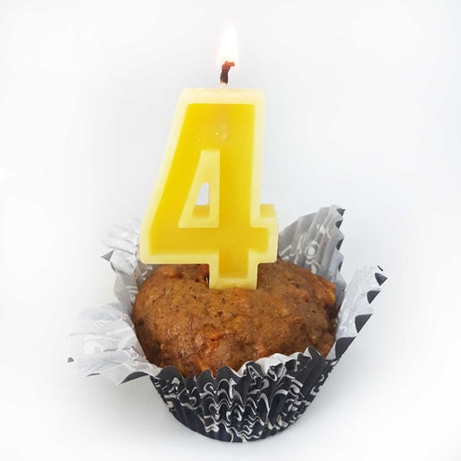 Beeswax #4 Birthday Candles