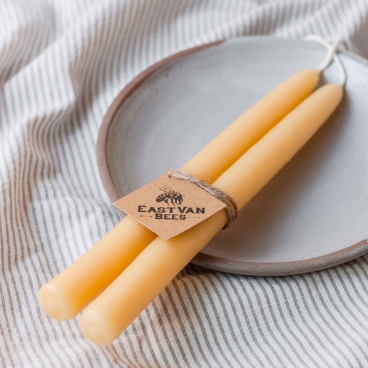 Eastvan bees - 9" Beeswax Taper Candles