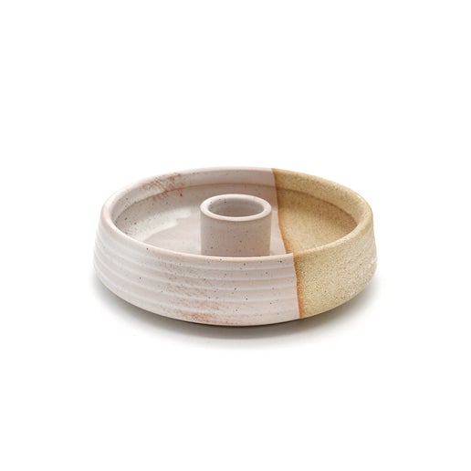 Palo Santo Burner - Beige w/ Ridges