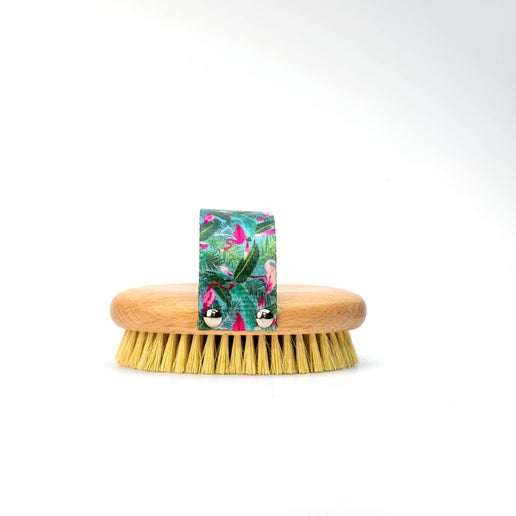 Dry Body Brush - Sisal Flamingo