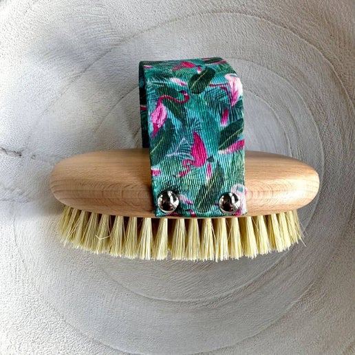 Dry Body Brush - Sisal Flamingo