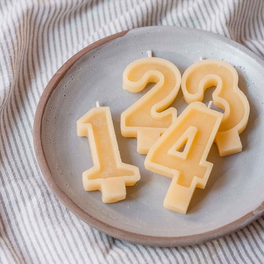 Beeswax #9 Birthday Candles