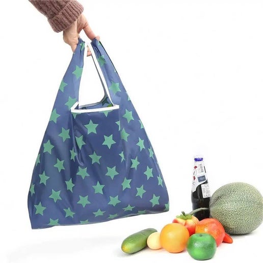 Reusable Bag - Navy-green Stars
