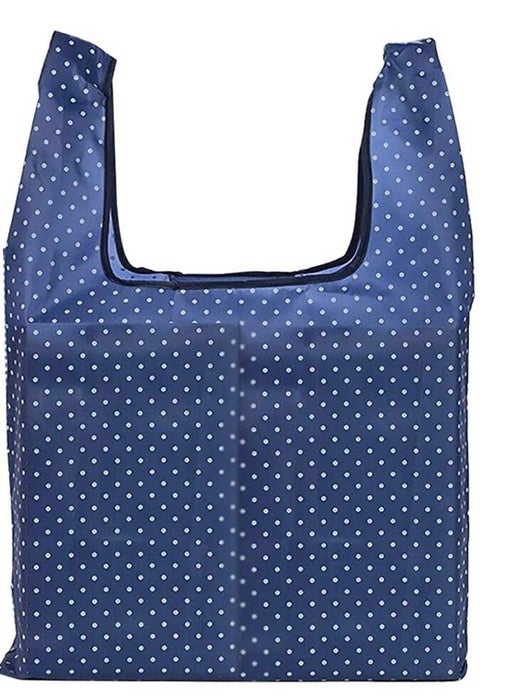 Reusable Bag - Navy Polka Dots