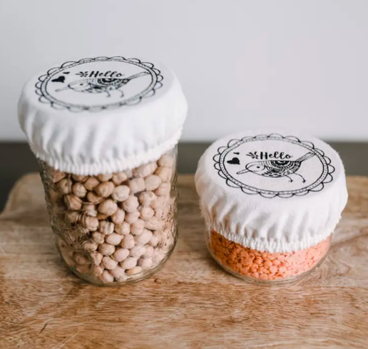 Cloth Mason Jar Cover Set - Birds