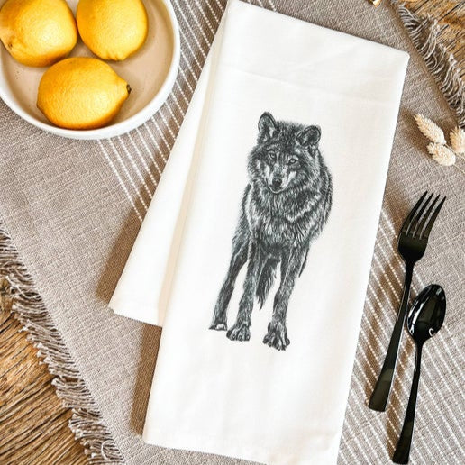 Pen On Paper - Wolf Tea Towel