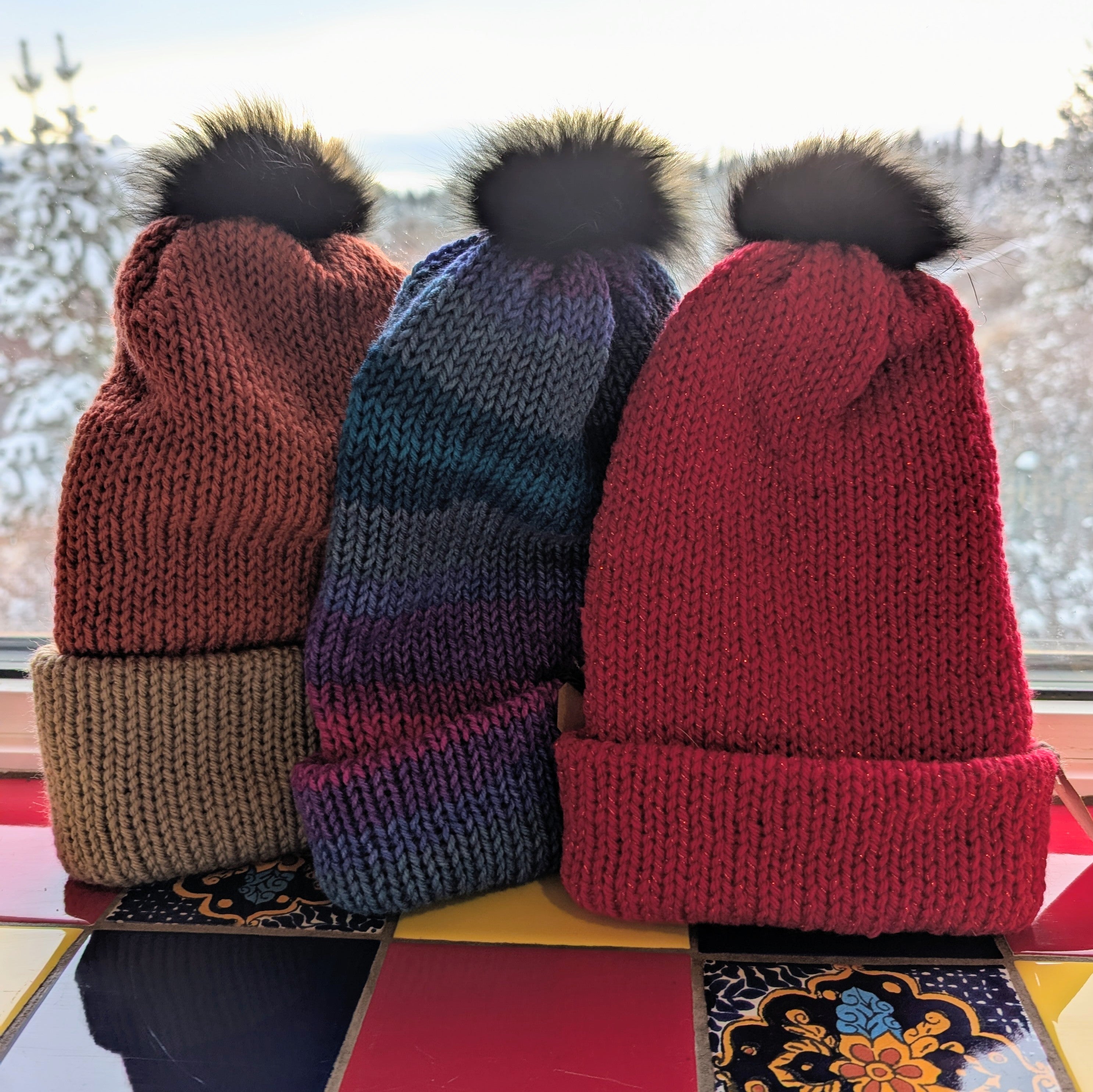 Morris Knits - Toque with Fox Pom-Pom