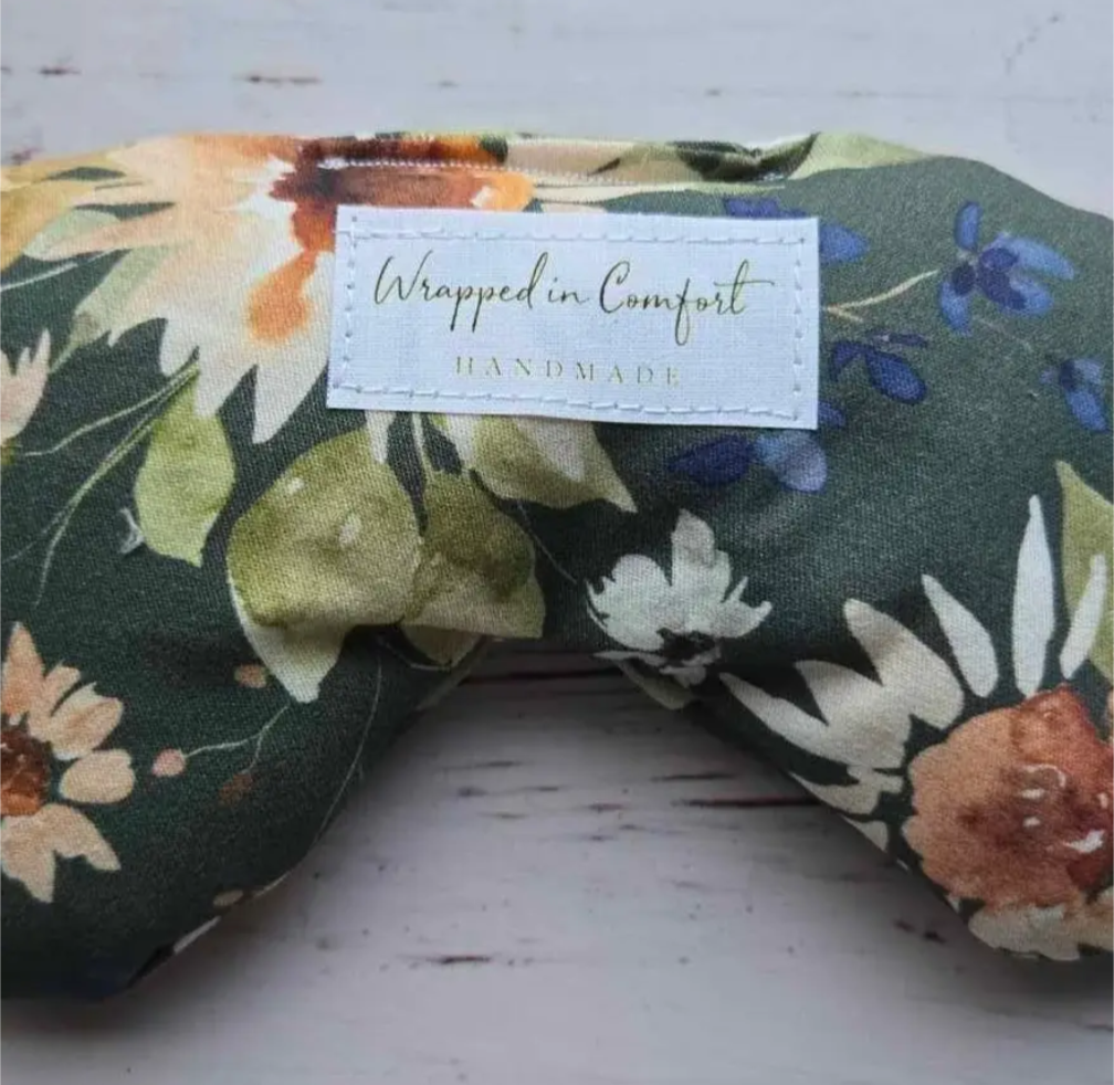 Organic Cotton Eye Pillow Green Floral