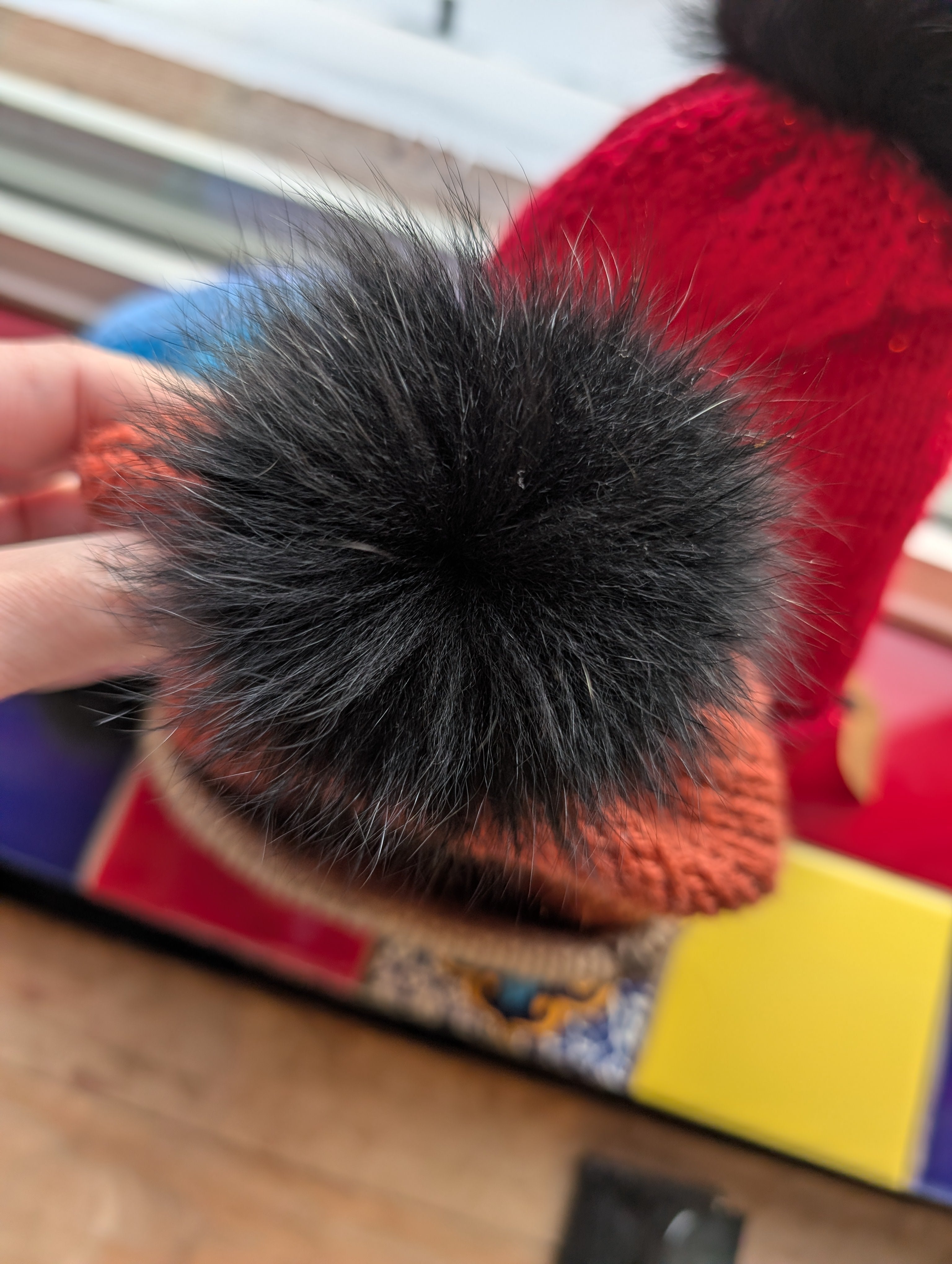 Morris Knits - Toque with Fox Pom-Pom