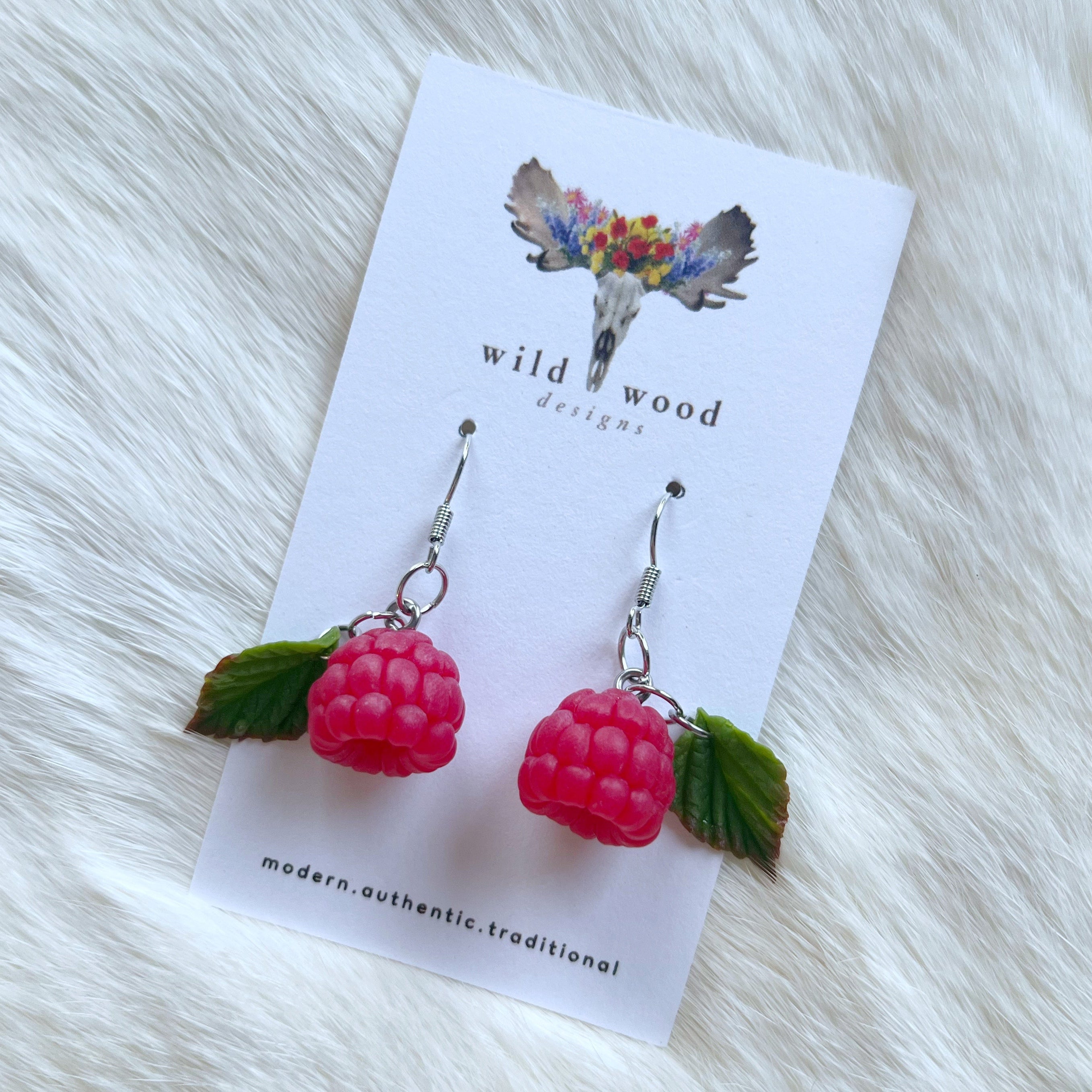 Wild Wood Design - Raspberry Earrings