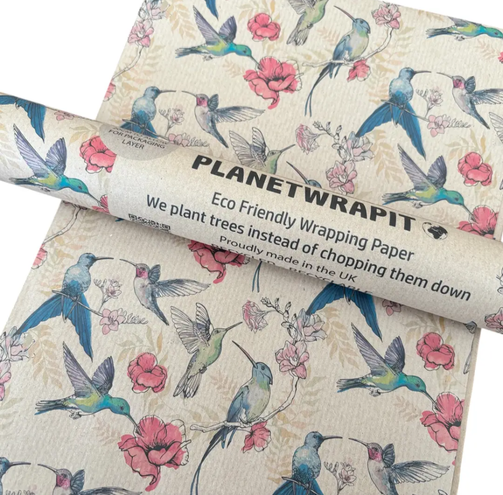 Hummingbird Recycled Kraft Wrapping Paper
