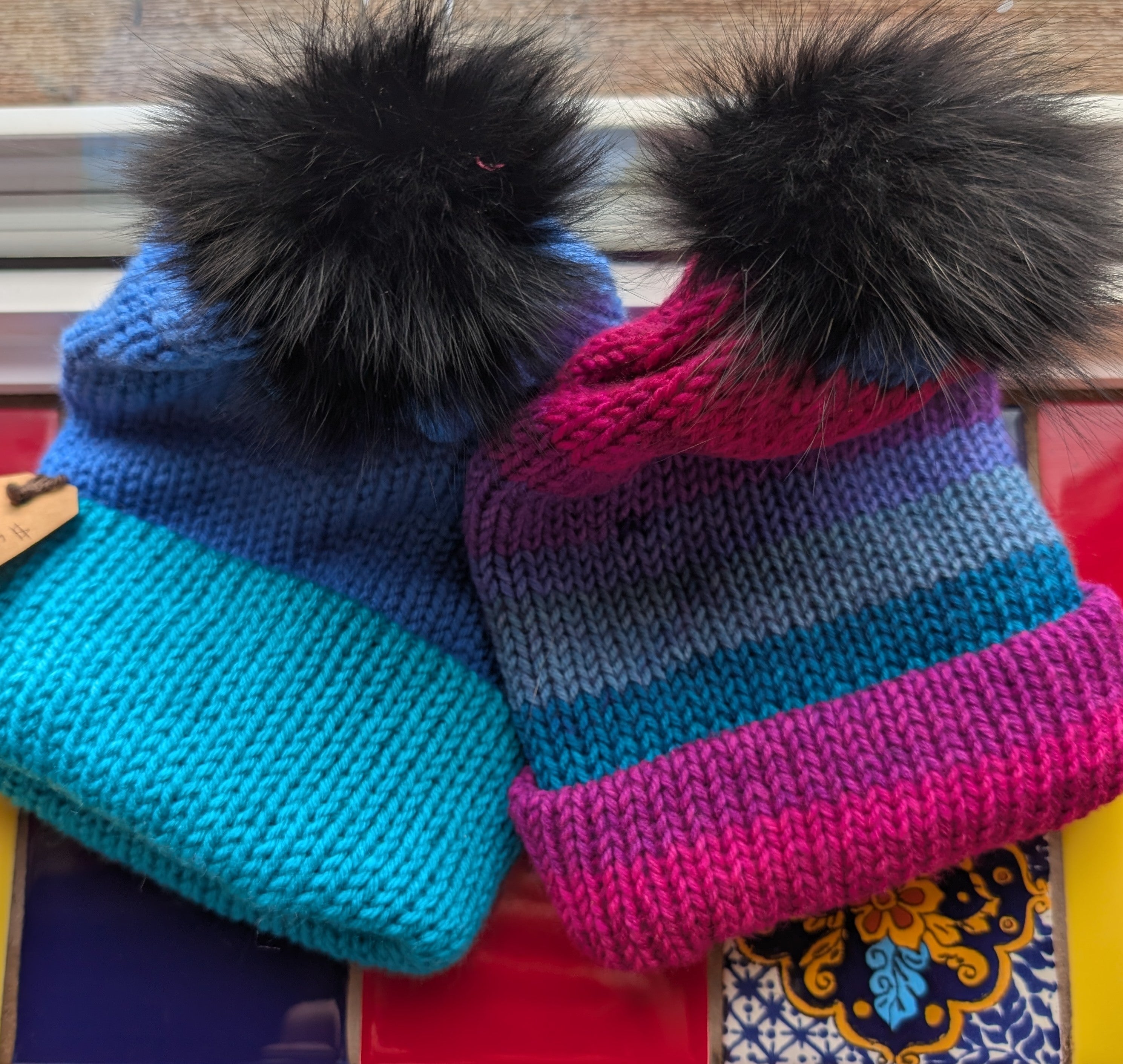 Morris Knits - Toque with Fox Pom-Pom