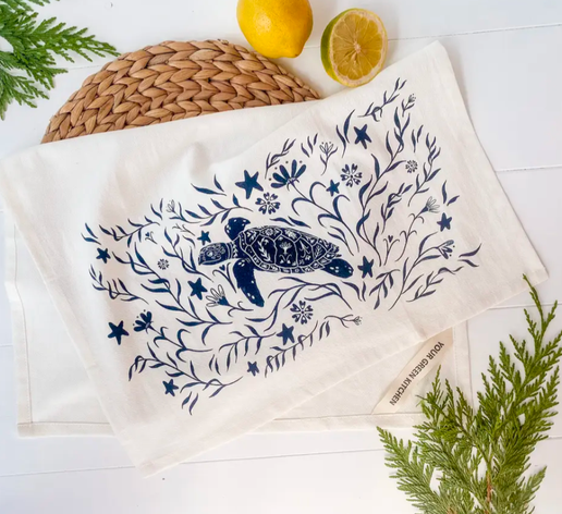 Organic Tea Towel - Sea Turtle *Limited Edition